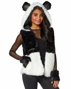 Spirit Halloween Faux Fur Panda Vest