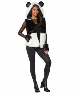 Spirit Halloween Faux Fur Panda Vest -Halloween ACCESSORIES store 01401249 c