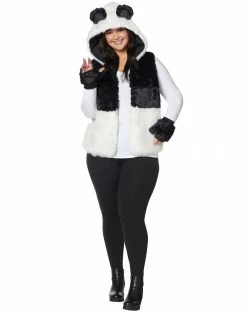Spirit Halloween Faux Fur Panda Vest -Halloween ACCESSORIES store 01401249 e