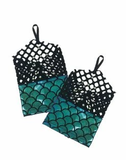 Spirit Halloween Mermaid Scale Fishnet Gloves