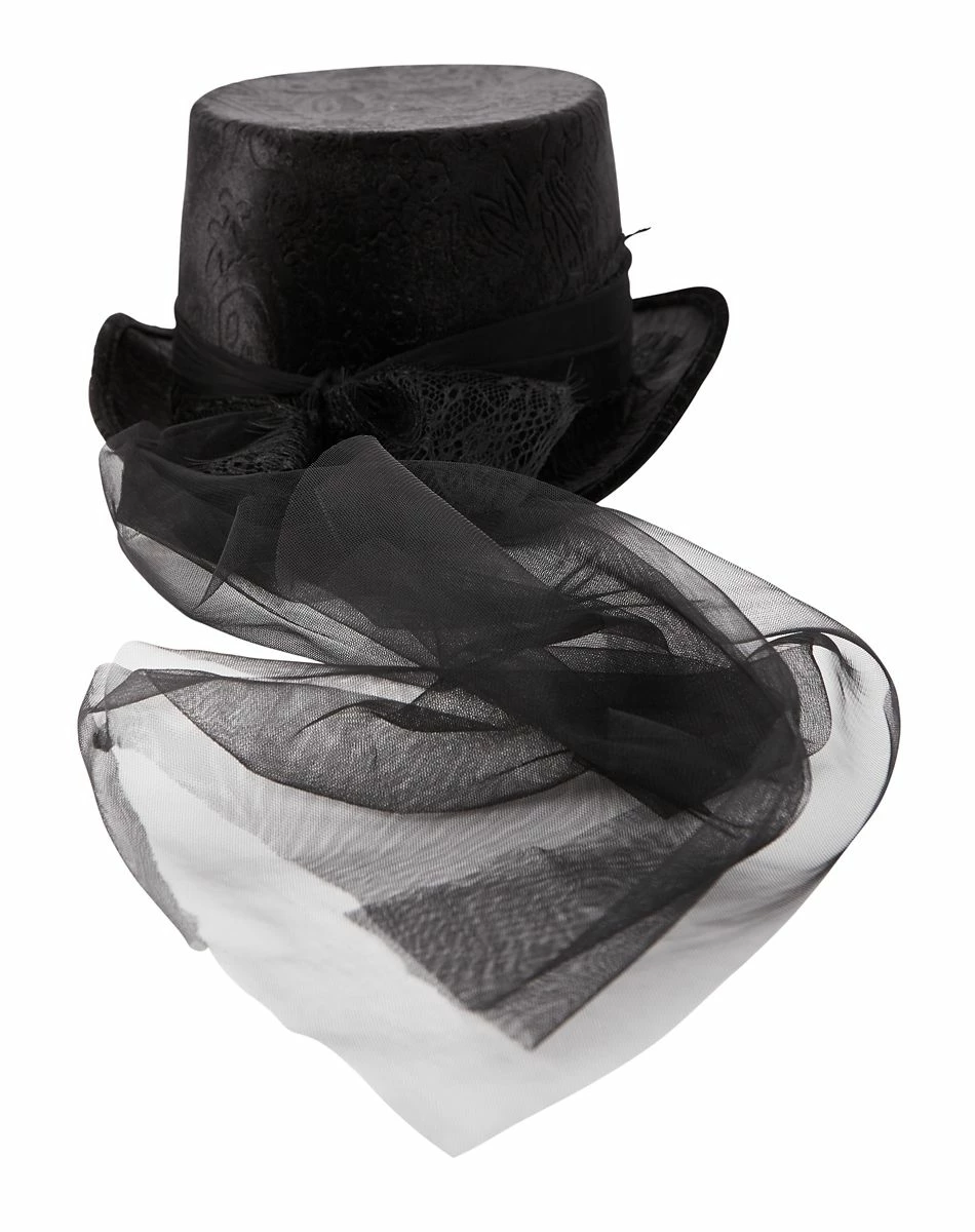 Spirit Halloween Vampire Lace Top Hat 2 Spirit Halloween Vampire Lace Top Hat - Image 2