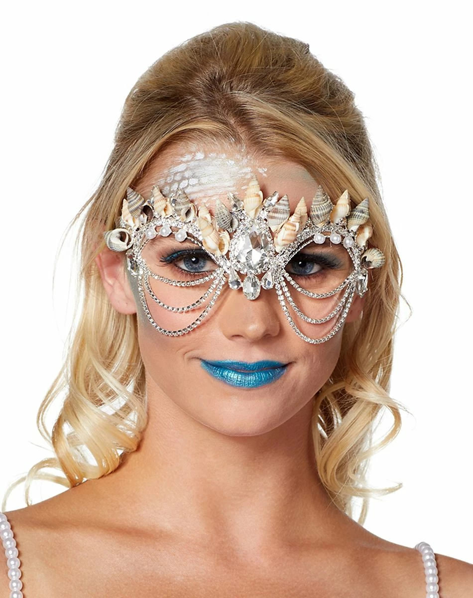 Spirit Halloween Mermaid Shell Diamond Eye Half Mask 1 Spirit Halloween Mermaid Shell Diamond Eye Half Mask