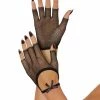 Spirit Halloween Black Bow Fishnet Gloves