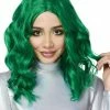 Spirit Halloween Green Wavy Curls Wig