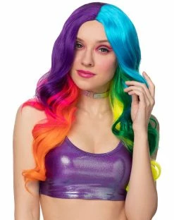Spirit Halloween Neon Rainbow Curls Wig