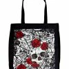 Spirit Halloween Skull and Roses Tote Bag