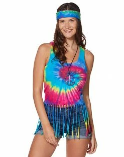 Spirit Halloween Tie Dye Fringe Tank Top