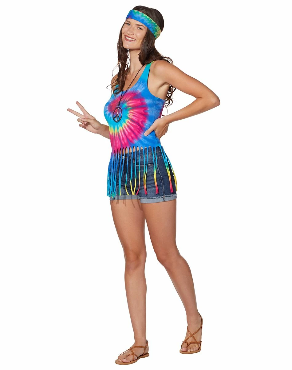 Spirit Halloween Tie Dye Fringe Tank Top 3 Spirit Halloween Tie Dye Fringe Tank Top - Image 3