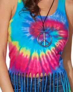 Spirit Halloween Tie Dye Fringe Tank Top 7 Spirit Halloween Tie Dye Fringe Tank Top -Halloween ACCESSORIES store 01425651 d