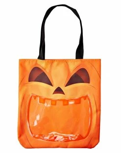 Spirit Halloween Pumpkin Window Tote Bag -Halloween ACCESSORIES store 01427616 b