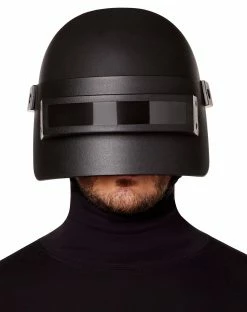 Spirit Halloween Black Helmet With Eye Shield