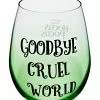 Spirit Halloween Goodbye Cruel World Stemless Glass 22 oz. - Hocus Pocus