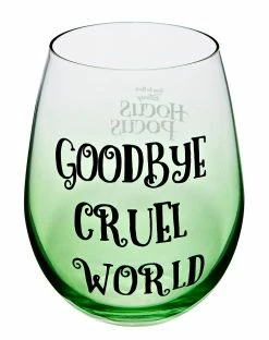 Spirit Halloween Goodbye Cruel World Stemless Glass 22 oz. - Hocus Pocus