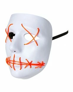 Spirit Halloween White and Red EL Wire Half Mask -Halloween ACCESSORIES store 01429208 d
