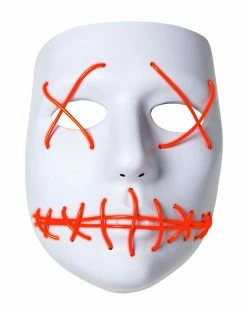 Spirit Halloween White and Red EL Wire Half Mask -Halloween ACCESSORIES store 01429208 e