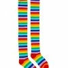 Spirit Halloween Rainbow Striped Thigh High Socks