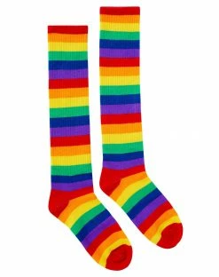 Spirit Halloween Rainbow Striped Knee High Socks