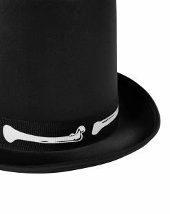 Spirit Halloween Black Skeleton Top Hat - Deluxe -Halloween ACCESSORIES store 01433366 d