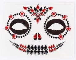 Spirit Halloween Sugar Skull Jewel Face Decal -Halloween ACCESSORIES store 01433804 c