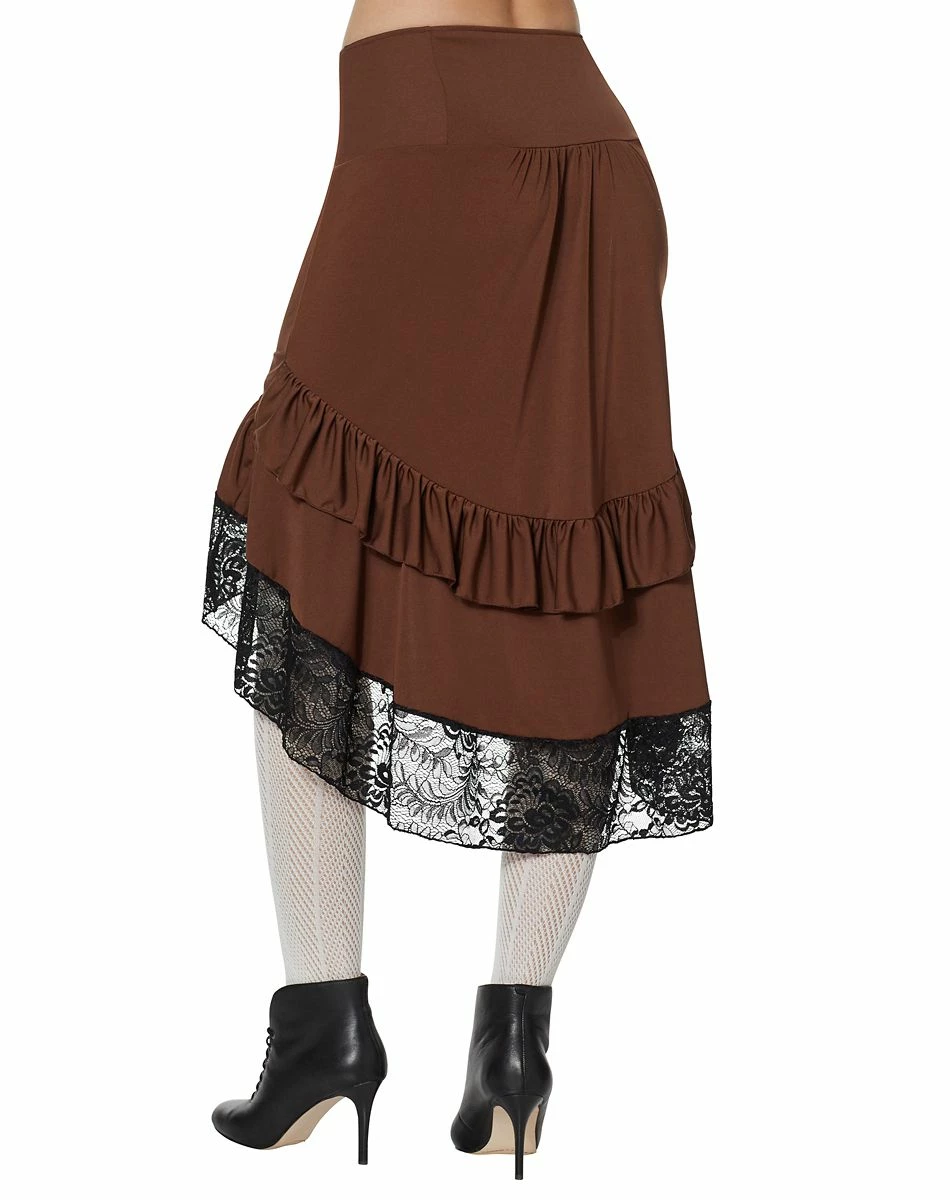 Spirit Halloween Gathered Steampunk Lace Trim Skirt 2 Spirit Halloween Gathered Steampunk Lace Trim Skirt - Image 2