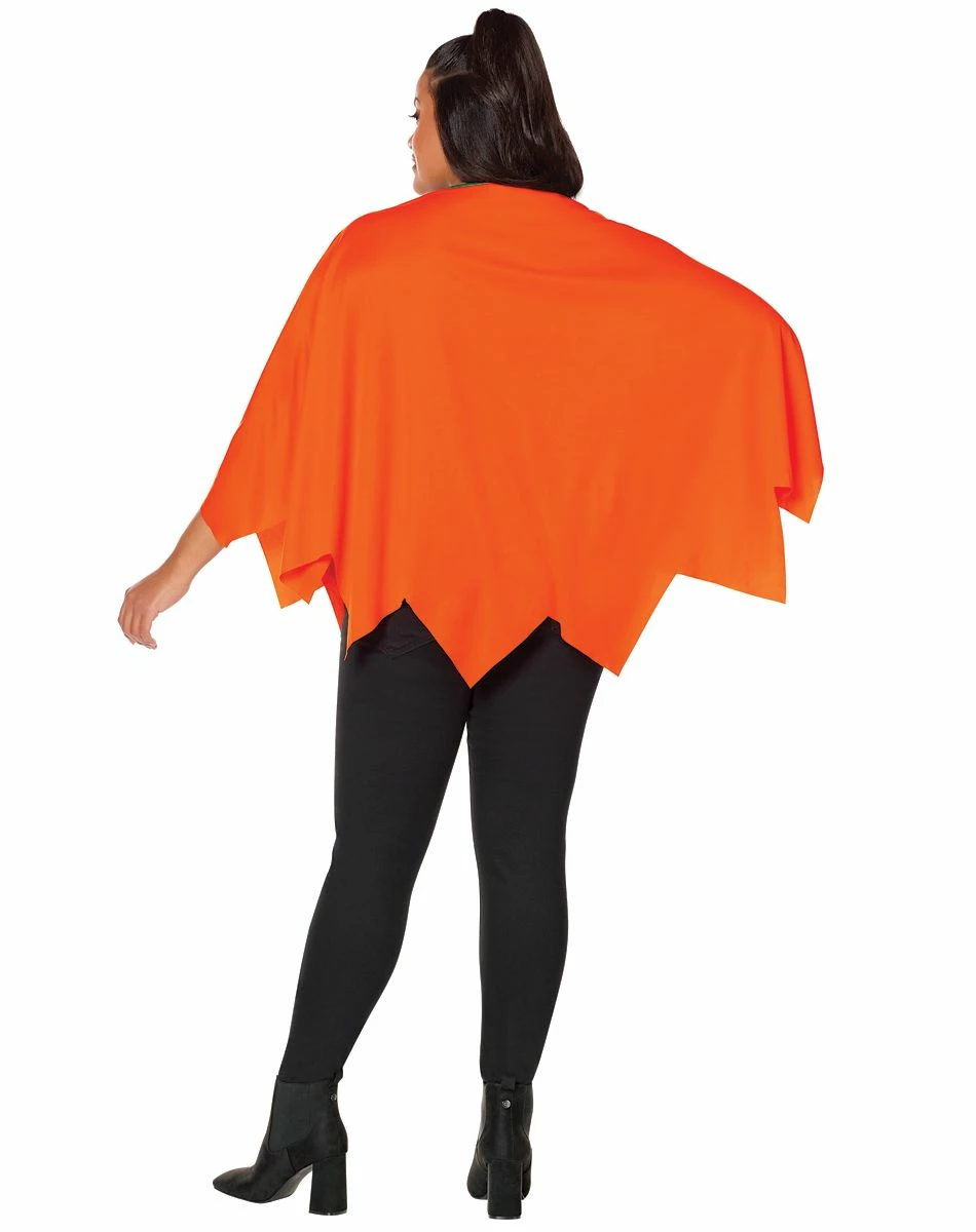 Spirit Halloween Adult Pumpkin Poncho 2 Spirit Halloween Adult Pumpkin Poncho - Image 2