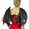 Spirit Halloween Black Glitter Devil Wings