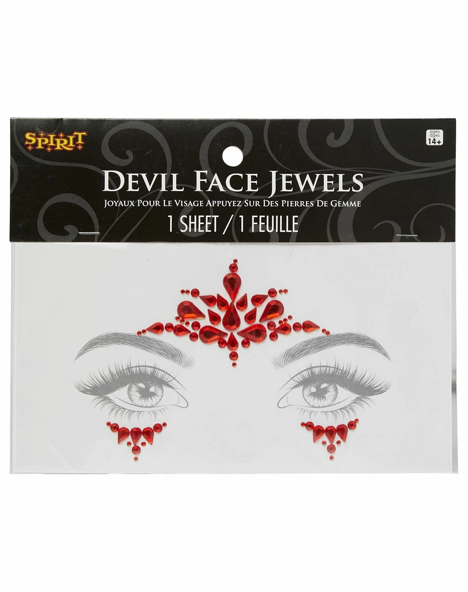 Spirit Halloween Red Devil Jewel Face Decal 2 Spirit Halloween Red Devil Jewel Face Decal - Image 2
