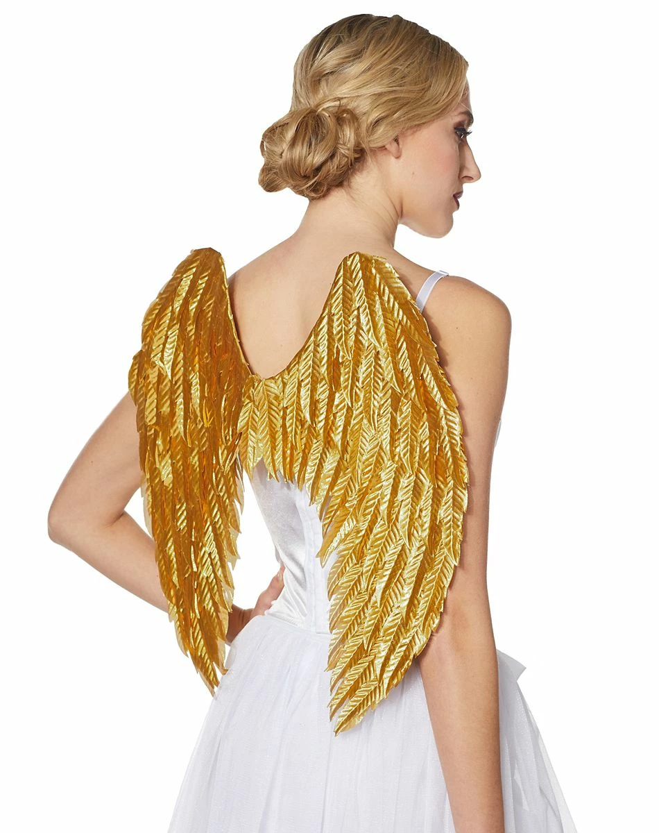 Spirit Halloween Goldtone Feather-Effect Angel Wings 1 Spirit Halloween Goldtone Feather-Effect Angel Wings