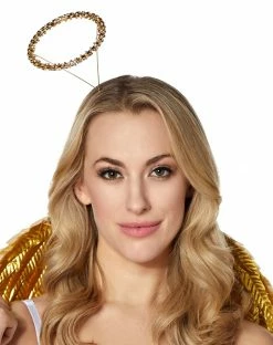 Spirit Halloween Goldtone Rhinestone Angel Headband