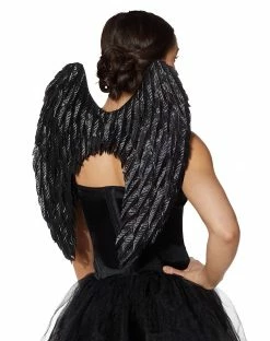 Spirit Halloween Black Fallen Angel Wings