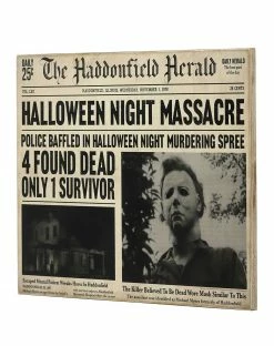 Spirit Halloween Michael Myers Haddonfield Herald Sign - Halloween -Halloween ACCESSORIES store 01455880 c