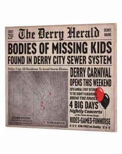 Spirit Halloween Derry Herald Newspaper Sign - It 5 Spirit Halloween Derry Herald Newspaper Sign - It -Halloween ACCESSORIES store 01455948 c