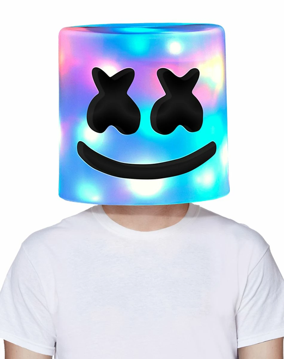 Spirit Halloween Light-Up LED Marshmello Full Mask 1 Spirit Halloween Light-Up LED Marshmello Full Mask
