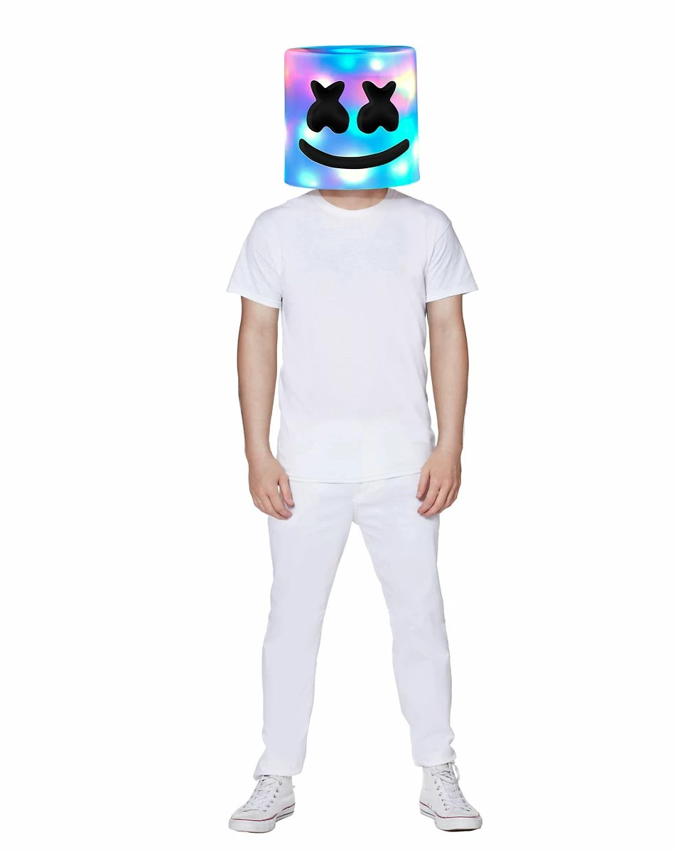 Spirit Halloween Light-Up LED Marshmello Full Mask 3 Spirit Halloween Light-Up LED Marshmello Full Mask - Image 3
