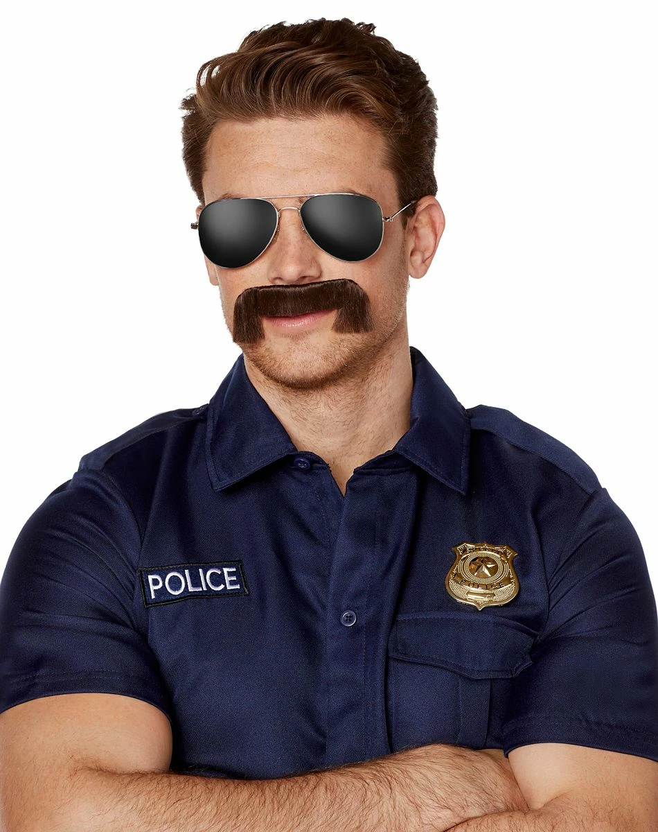 Spirit Halloween Brown Cop Mustache 2 Spirit Halloween Brown Cop Mustache - Image 2