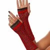 Spirit Halloween Red and Black Fishnet Arm Warmers