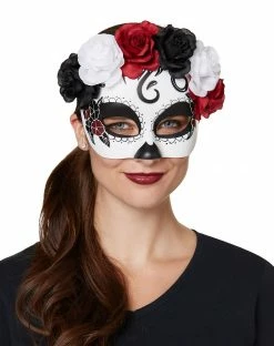 Spirit Halloween Day of the Dead Rose Half Mask