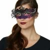 Spirit Halloween Purple Rhinestone Intricate Eye Half Mask