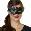 Spirit Halloween Oil Slick Peacock Eye Half Mask