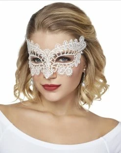 Spirit Halloween White Lace Mask