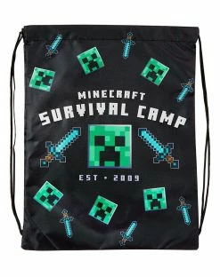 Spirit Halloween Minecraft Survival Camp Cinch Bag