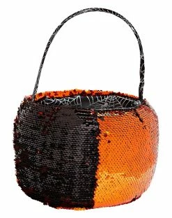 Spirit Halloween Reversible Sequin Plush Treat Bucket -Halloween ACCESSORIES store 01466754 b