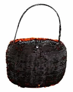 Spirit Halloween Reversible Sequin Plush Treat Bucket -Halloween ACCESSORIES store 01466754 c