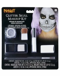 Spirit Halloween Silver Glitter Skull Makeup Kit