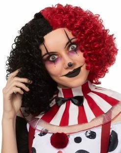 Spirit Halloween Red and Black Curly Wig