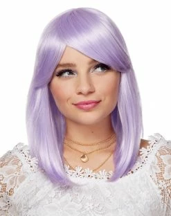 Spirit Halloween Side Bang Purple Pageboy Wig