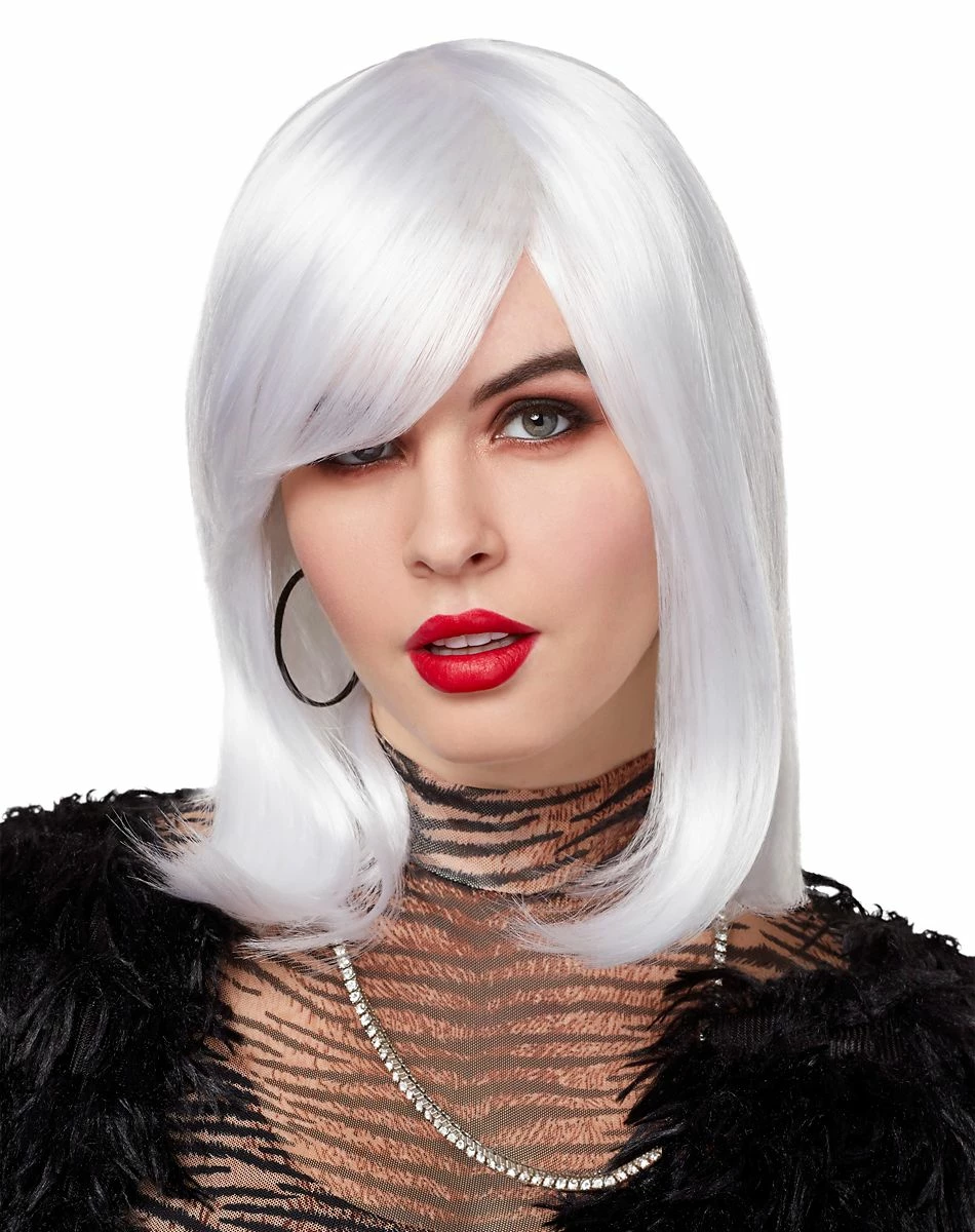 Spirit Halloween Side Bang White Pageboy Wig 1 Spirit Halloween Side Bang White Pageboy Wig