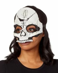 Spirit Halloween Witch Doctor Skull Half Mask -Halloween ACCESSORIES store 01473297 c