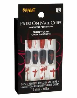 Spirit Halloween Bloody Cross Press On Nails -Halloween ACCESSORIES store 01474204 c