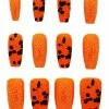 Spirit Halloween Orange Glitter Press On Nails